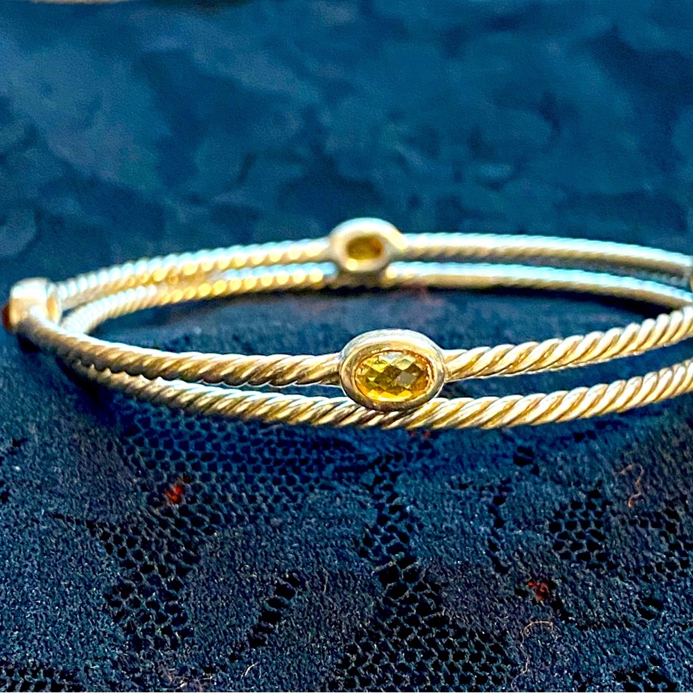 David Yurman bangle set with Citrine stones